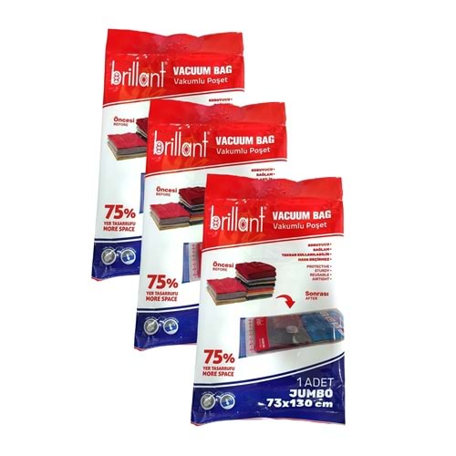 Brillant Vakumlu Hurç, 3lü Set, Jumbo Boy 73x130