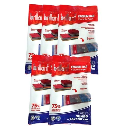 Brillant Vakumlu Hurç, 5li Set, Jumbo Boy 73x130