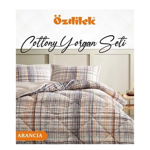 Özdilek Cottony Yorgan Seti Çift Kişilik (220x240)-Arancia