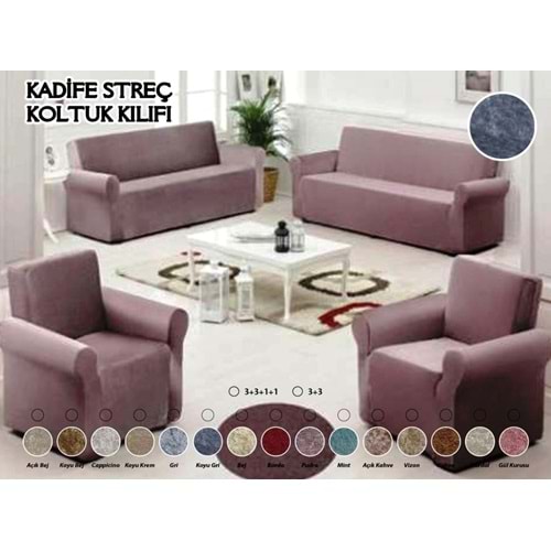 Mandaş Kadife Koltuk Örtüsü Maxi Takım (3+3+1+1)-Bordo