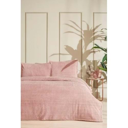 Özdilek Modern Line Çift Kişilik Battaniye Seti (220x240)-Piramit Pudra