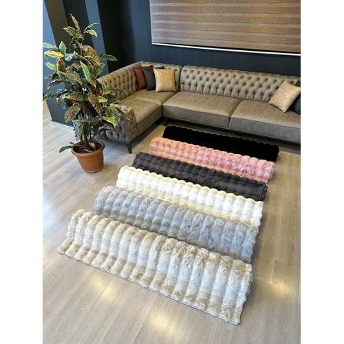 Mandaş Tekstil Lüks Peluş Tavşan Tüyü Post Halı M2 (A+ Kalite)-Özel Ebat
