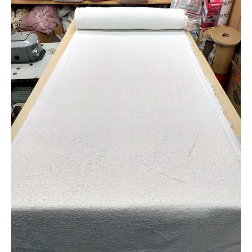 Metrelik Pamuklu Havlu Kumaşı (En 160cm)-Beyaz