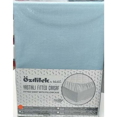 Özdilek Colourist Fitted Lastikli Tek Kişilik Çarşaf Seti (100x200)-Aqua
