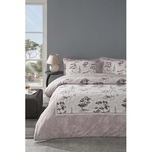Özdilek Ranforce Çift Kişilik Nevresim Takımı-Toile De Jouy Pudra