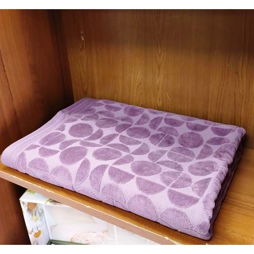 Özdilek Kadife Pamuk Büyük Boy Banyo Havlusu (90x150)-Circular Mürdüm