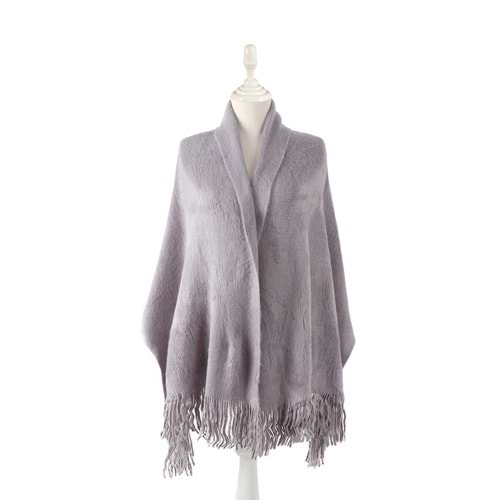 Angora Ponponlu Şal 60x180 - Gri