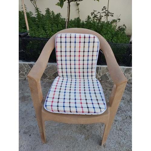 4 Adet Buldan Arkalıklı Sandalye Minderi, Midi Boy (Kalınlık 3,5cm)-Karışık Renkli