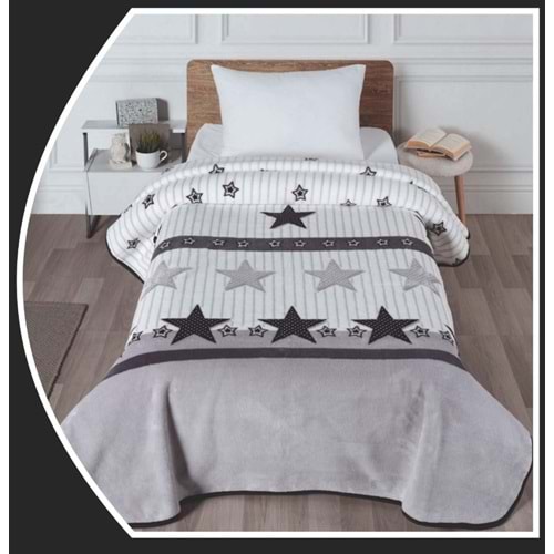 Polo Life Taraftar Yıldız Tek Kişilik Battaniye (160x220)-BJK SİYAH BEYAZ