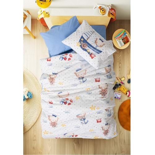 Cotton Box Ranforce Bebek Nevresim Takımı Seaman Mavi