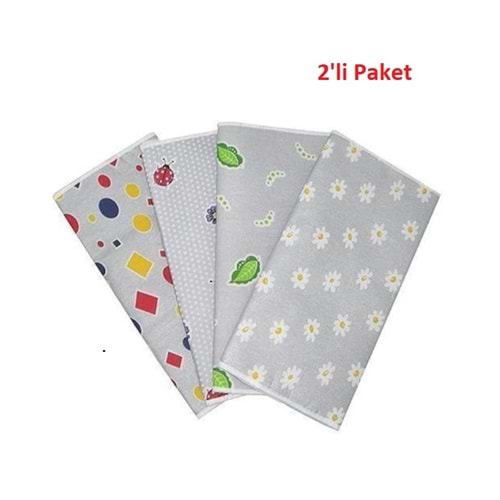 2li Paket Mandaş Lüx Süngerli Ütü Masası Kılıfı Örtüsü Bezi (140x52)