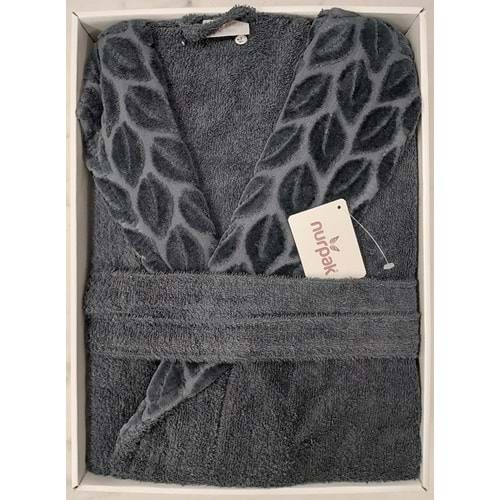 Nurpak Battal Boy Tek Bornoz Şalyaka-Hazal Antrasit (Beden 2XL-3XL)