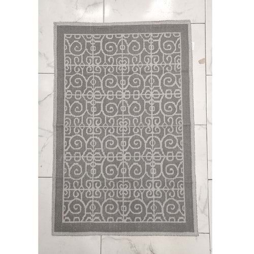 Pamuklu Bukle Lüks Kilim (80x125)-Spiral Gri