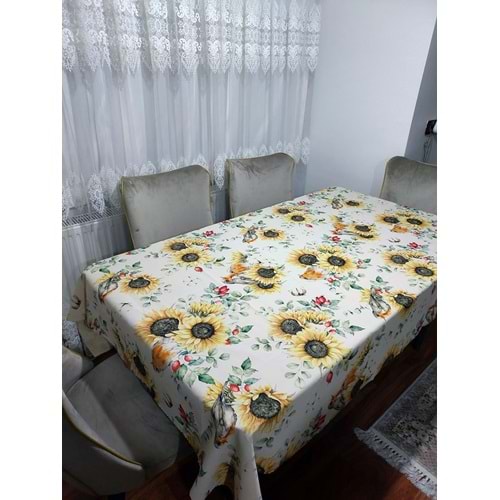 Sunflower Desenli 3D Dikdörtgen Masa Örtüsü (160x200)