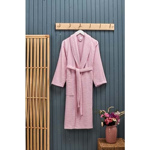 Polo Life Kutulu %100 Pamuk Tek Bornoz Şalyaka-Pembe (L Beden)