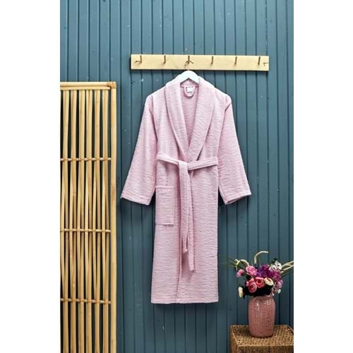 Polo Life Kutulu %100 Pamuk Tek Bornoz Şalyaka-A.Pembe (XL Beden)