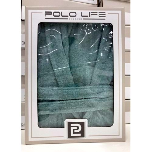 Polo Life Kutulu Bamboo Tek Bornoz Şalyaka-Yeşil (XL Beden)