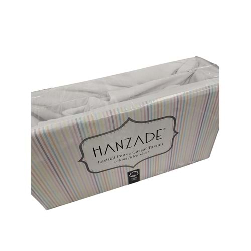 Hanzade %100 Pamuk Penye Lastikli Çift Kişilik Çarşaf Seti (160x200+30) - Beyaz