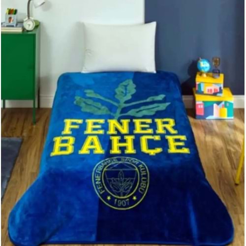 Taç Taraftar Lisanslı Tek Kişilik Battaniye (160x220)-FENERBAHÇE PALAMUT LOGO