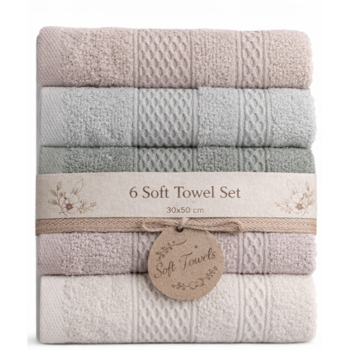 Polo Life 30x50 renkli 6 Lı Bambu Beloved Mutfak Havlusu (Kutulu)-Asorti