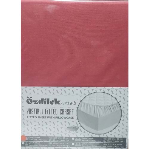 Özdilek Colourist Fitted Lastikli Battal Çift Kişilik Çarşaf Seti (180x200)-K.Mercan