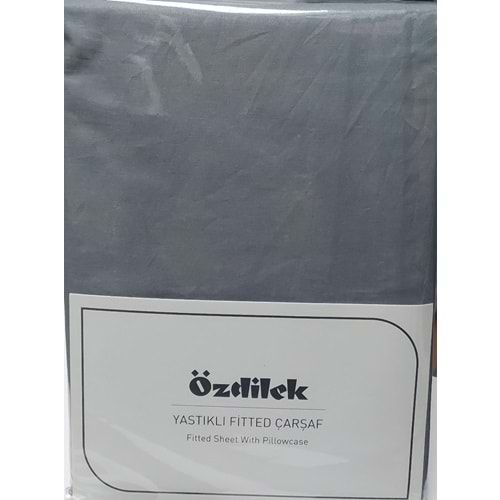 Özdilek Colourist Fitted Lastikli Battal Çift Kişilik Çarşaf Seti (180x200)-Kül Gri