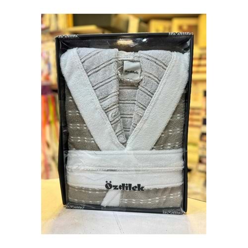 Özdilek Tek Bornoz Kapşonlu Şalyaka Knit Gri (S-M Beden)
