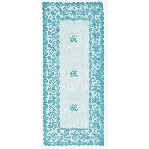 Narin Örme Runner 40x140 Sehpa Örtüsü Turkuaz Mavi