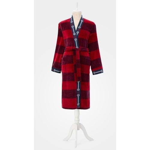 Özdilek Tek Bornoz Şalyaka Kadife (S-M Beden)-Summer Heat Sailor Kimono Kırmızı