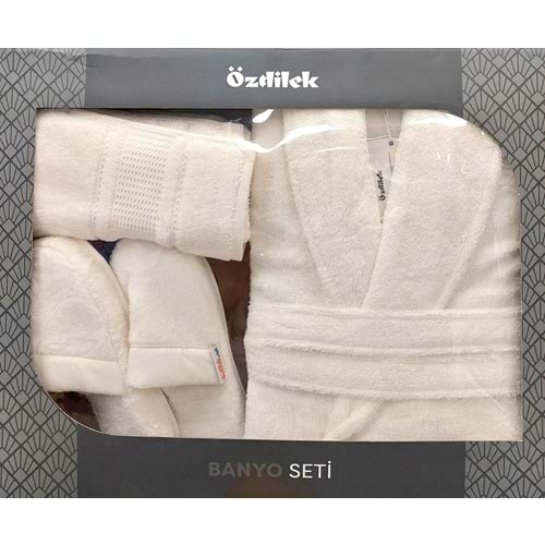 Özdilek Colourist Krem Kişisel Banyo Bornoz Seti (XL Beden)