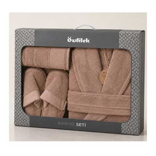 Özdilek Colourist Toprak Kişisel Banyo Bornoz Seti (XL Beden)