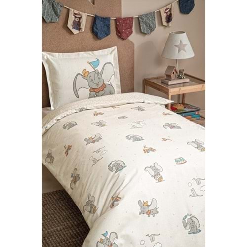 Özdilek Dsny Ranforce Bebek Nevresim Takımı Dumbo Cırcus BEJ