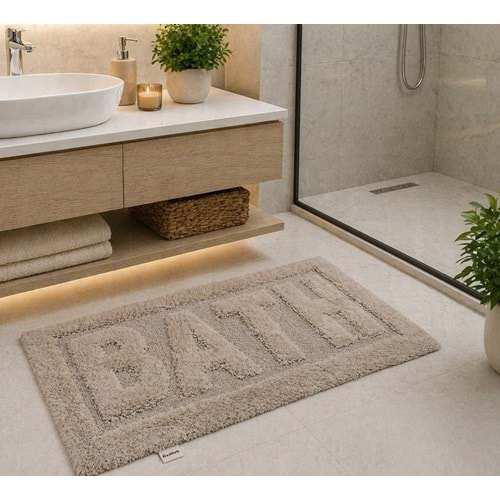 Özdilek Tufting Bath Su Emici Banyo Paspası (50x80)-K.Bej
