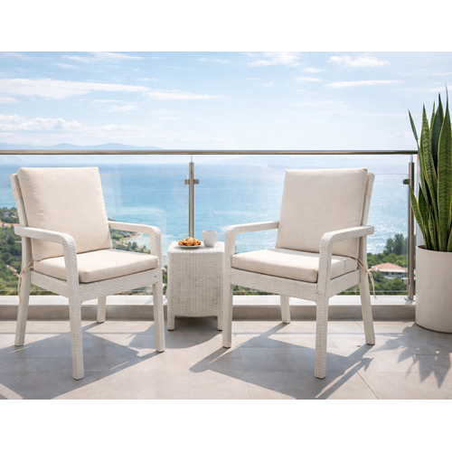 2 Adet Premium Şönil Arkalıklı Sandalye Minderi, Extra Kalın (Kalınlık 4,5cm)-A.Krem
