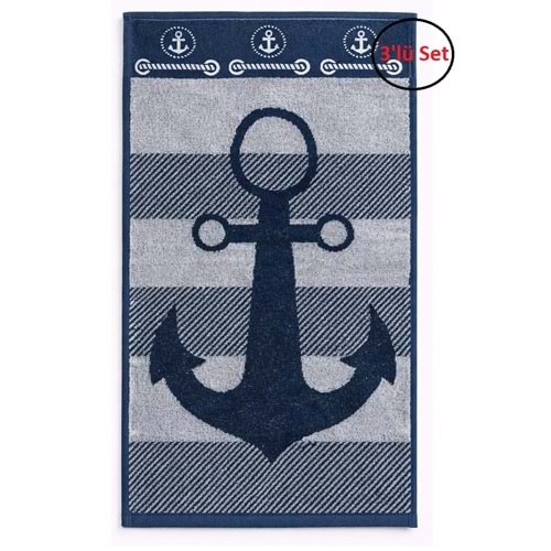 Özdilek 3LÜ SET Summer Heat Sailor Mutfak Havlusu (30x50)-Gri