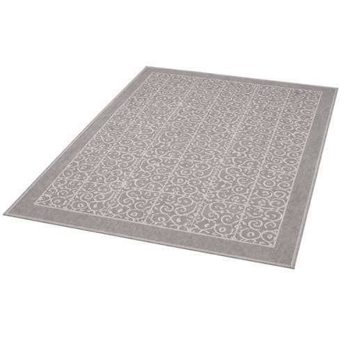 Pamuklu Bukle Lüks Kilim (140x200)-Spiral Gri