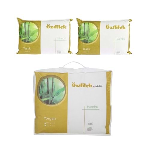 Özdilek 1 Adet Bambu Yorgan + 2 Adet Bambu Yastık (Battal King Size Set)