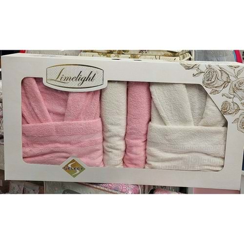 Limelight Select Ekonomik Aile Bornoz Seti (6 Parça)-Krem Pembe