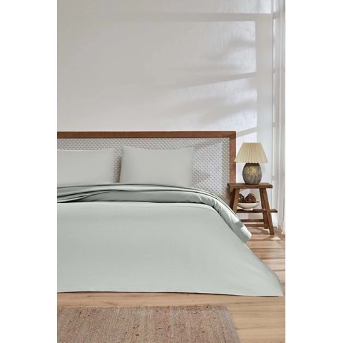 Özdilek -Colourist Gri- Bamboo Lastikli Çarşaflı Çift Kişilik Pike Takımı