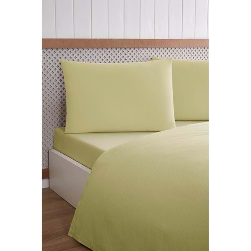 Özdilek -Colourist Bej- Bamboo Lastikli Çarşaflı Tek Kişilik Pike Takımı
