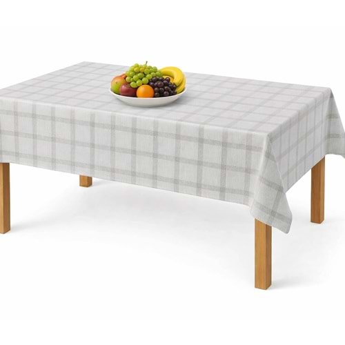Kesme Masa Örtüsü Muşamba-Kareli Gri - 100X140