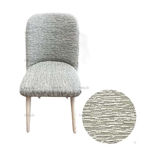 Mandaş Oval jakarlı Sandalye örtüsü Beyaz 4 Lı