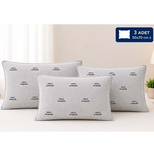 3lü Set Lüx Medikal Ortopedik Visco Dolgulu Yastık (50x70)
