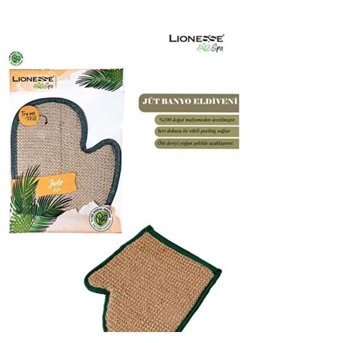 Lıonnesse Naturel Materıal Spa jüt Eldiven Banyo kesesi spa r- 408