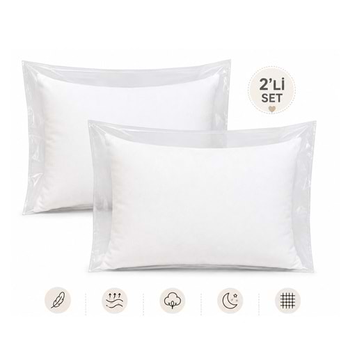 Özdilek 2Lİ PAKET Ranforce (%100 Pamuk Kumaş) Silikon Bebek Yastığı (35x45)