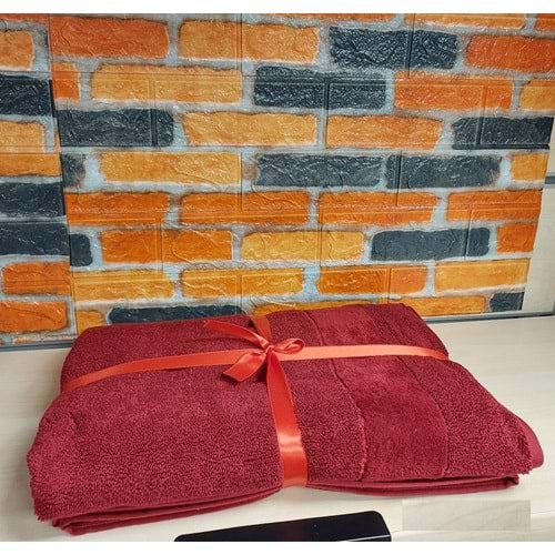 Özdilek Svv Border Yeni Seri Banyo Havlusu (76x147) - Brick Red (Kırmızı)