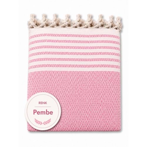 Pamuklu Kaymaz Hasır Dokuma Koltuk Örtüsü (180x220) - Pembe
