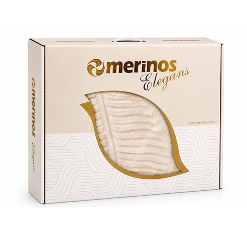 Merinos Elegans Kalın Embos Tek Kişilik Kutulu Battaniye (160x220) - Bej