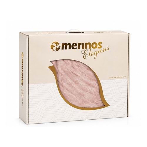 Merinos Elegans Kalın Embos Tek Kişilik Kutulu Battaniye (160x220) - Gül Defne