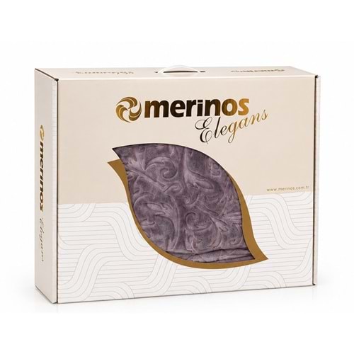 Merinos Elegans Kalın Embos Tek Kişilik Kutulu Battaniye (160x220) - Kül Moru
